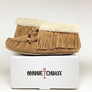 Minnetonka Moccasin Elka Fringe Bootie Slipper